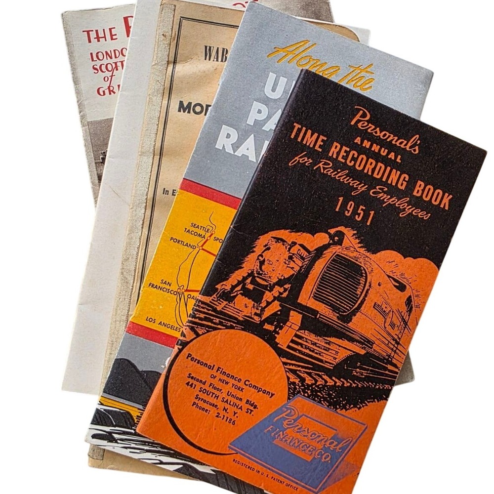 Lot of 5 Vintage Railroad Paper Collectibles Union Pacific Time Book History‎